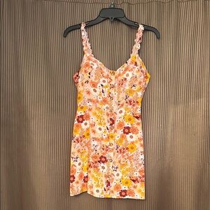 Floral Orange and Yellow Dress